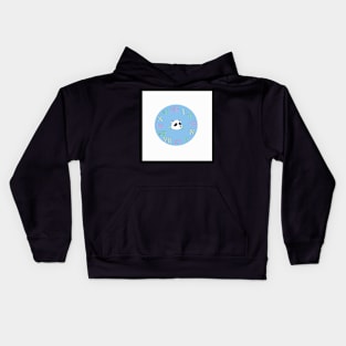 Blue panda clock Kids Hoodie